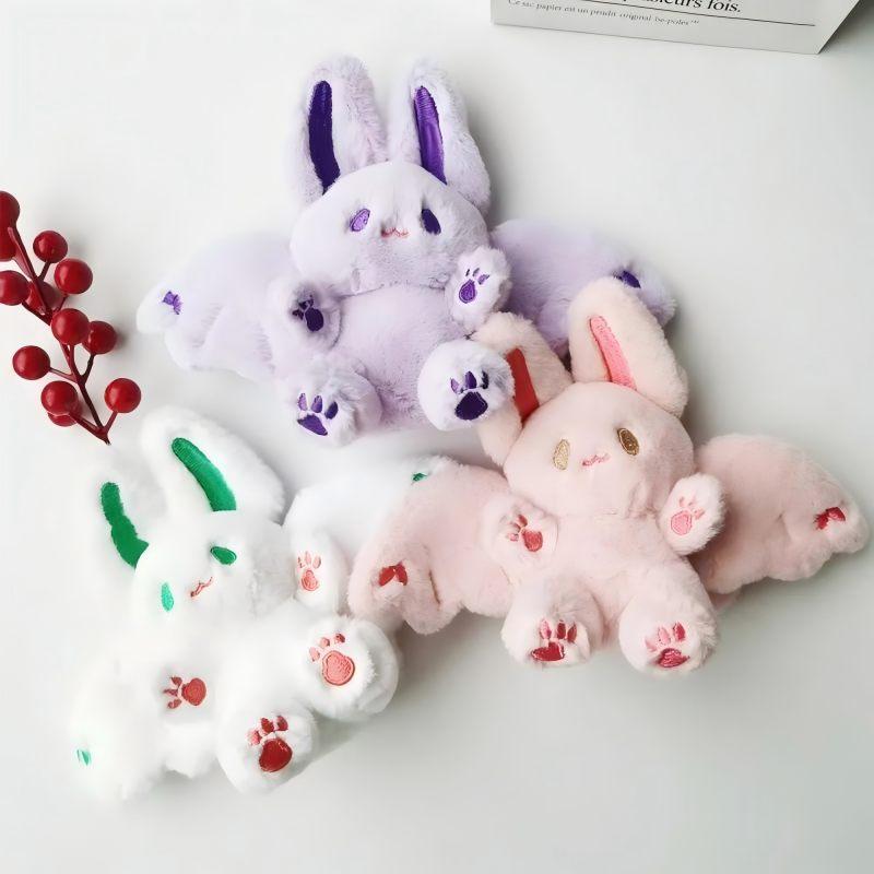15cm Kawaii Bat Rabbit Plush Toys Cute Bat Rabbit Plush Pendant Keychain Backpack Decor Plushies Stuffed Animals Doll Kids Gift