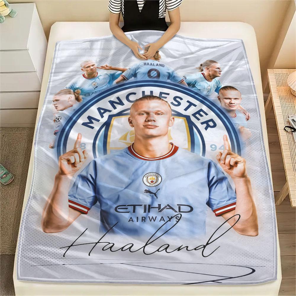 Erling Haaland Printed Flannel Blanket, Soft Throw for Bedroom Sofa, Washable,soccer Fan Merchandise, Great Gift.