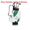 Golf Ball Shape Pen Holder With Zinc Alloy Material For Office Desk Decor And Gift