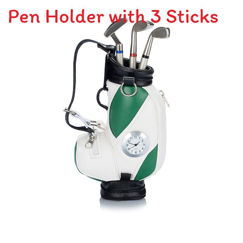 Golf Ball Shape Pen Holder With Zinc Alloy Material For Office Desk Decor And Gift