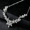 Women Bridal All-matching Jewelry Set Fashionable Diamond Alloy Necklace + Earring Set