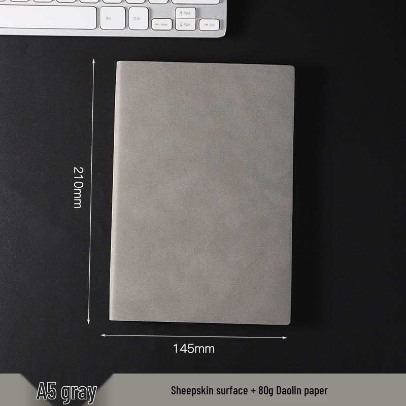 A5 Exquisite Leather Business Notebook with Custom Logo for Meetings серый