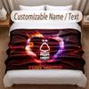 Nottingham Forest Printed Flannel Blanket Custom Name Text Soft Warm Throw For Bedroom Holiday Gift