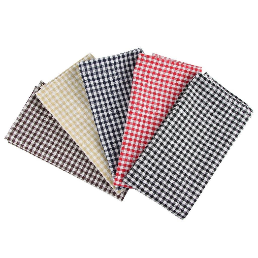 5-Color 30x40cm Plaid Polyester-Cotton Napkin & Placemat: Heat-Insulating, Tea Towel, Photo Background