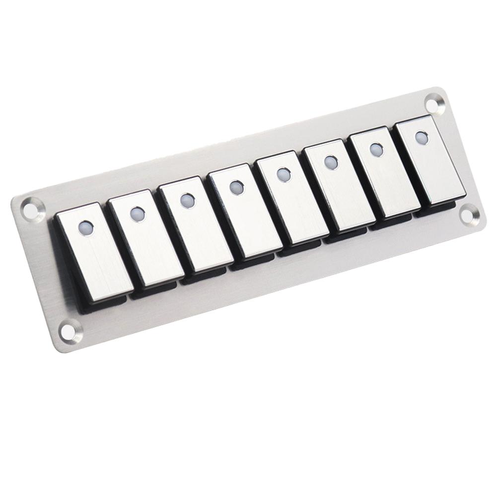 1PCS Boat-shaped Switch Brushed Aluminum Plate Multi-road Switch Panel 5-24V 16A Per Channel For Automobiles/ships/yachts