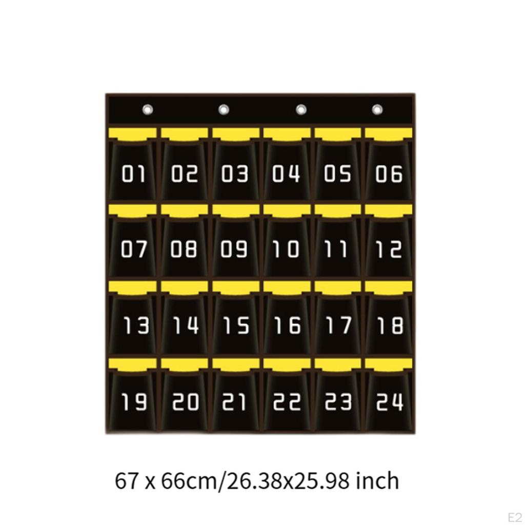 Classroom Pocket Chart Card Organizer Multipurpose Reusable Wall Hanging Storage Bag