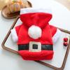 Pet Christmas Costume Santa Outfit Small Dogs Cats Warm Holiday Party Dress-Up Suit