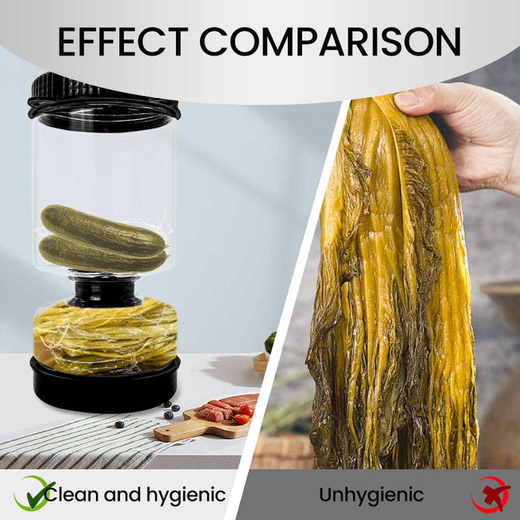 Filtrowany Słoik na Pikle Szkło Szczelny Separator Soku Sokowirówka do Pikli Artykuły Kuchenne Czarny