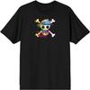 Bioworld One Piece Strohhut-Piraten Schwarzes T-Shirt