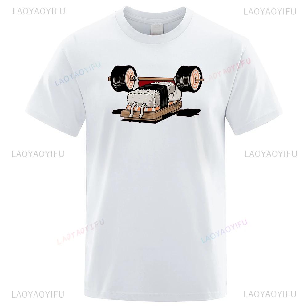 Cartoon of Dumbbells Being Lifted Man Femme Print Tshirts Summer New Style Comfortable Fit Fashion Cute Ventilate Tee Clothing