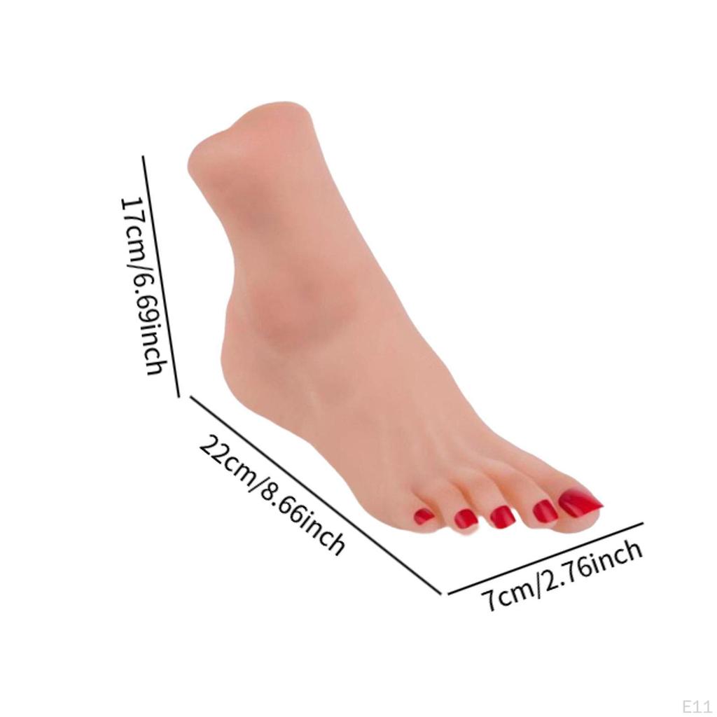 Pé de manequim feminino macio em silicone, modelo para exposição em loja de varejo