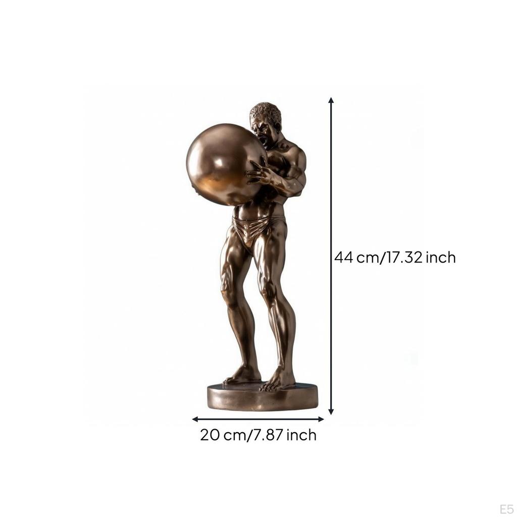 Weightlifter Figure Cold-Cast Bronze Statue Athletic for Weightlifters, Athletes