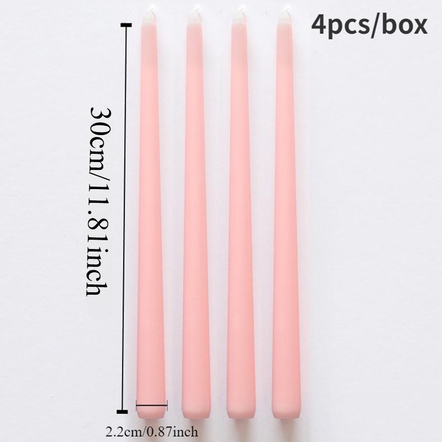 4Pcs Gradient Color Candle Conical Long Rod Candles Dripless Smokeless Candle Romantic Wedding Birthday Party Table Decoration