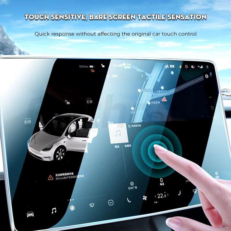 Protezione Schermo in Vetro Temperato Futhope per Tesla Model 3 Highland Y 2021-2024 Pellicola Protettiva Opaca Antiriflesso HD per Schermo Centrale