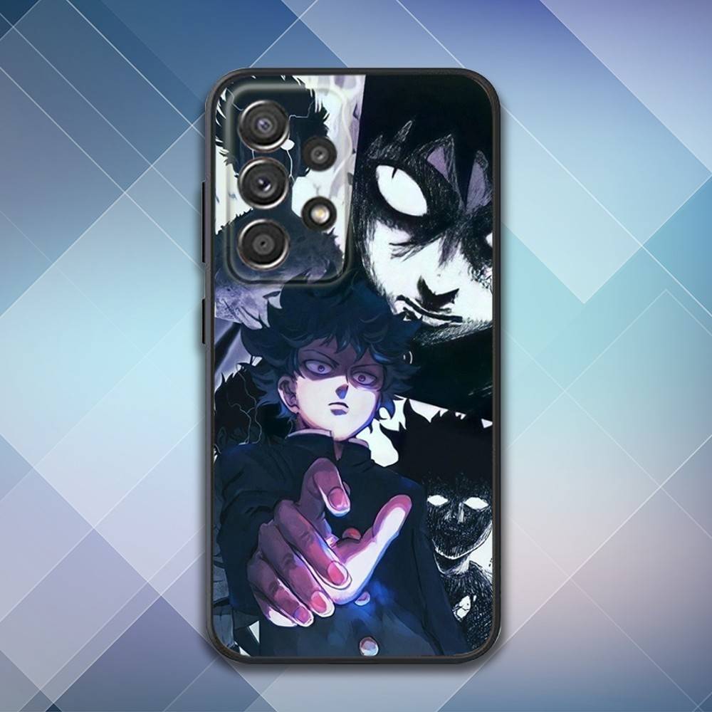 M-Mob Psycho 100 Anime Phone Case For Samsung S25,S24,S21,S22,S23,S30,Ultra,S20,Plus,Fe,Lite,Note,10,9,5G Black Cover