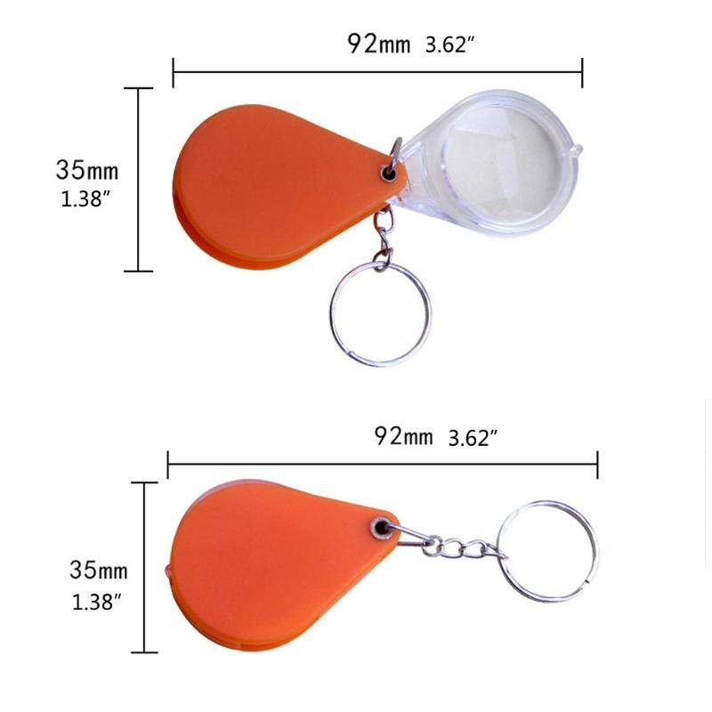 For Key Chain 10x Magnifying Glass Reading Standing Multifunctional Folding Magnifying Glass with Chain Magnifying Glass