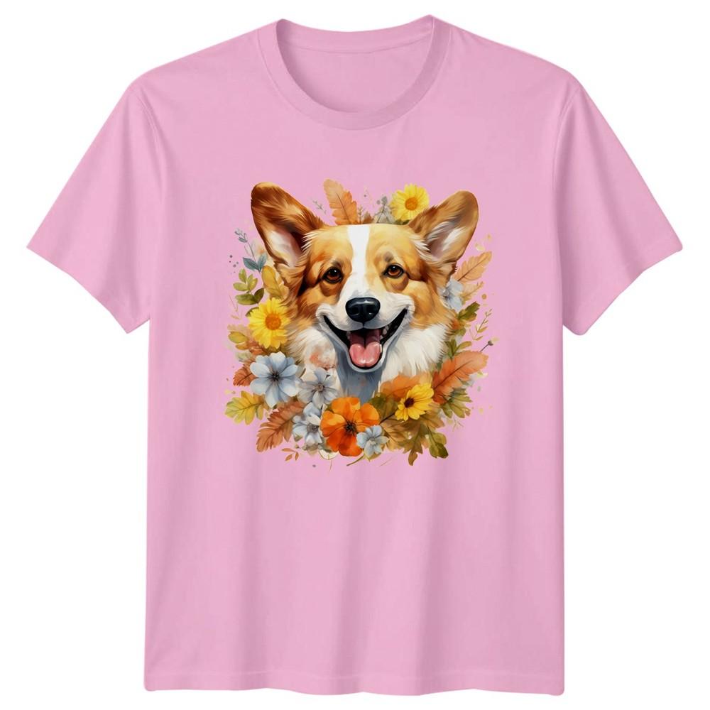 Watercolor Autumn Corgi Dog Unisexs TShirt Corgi Dogs Autumn Gift For Her