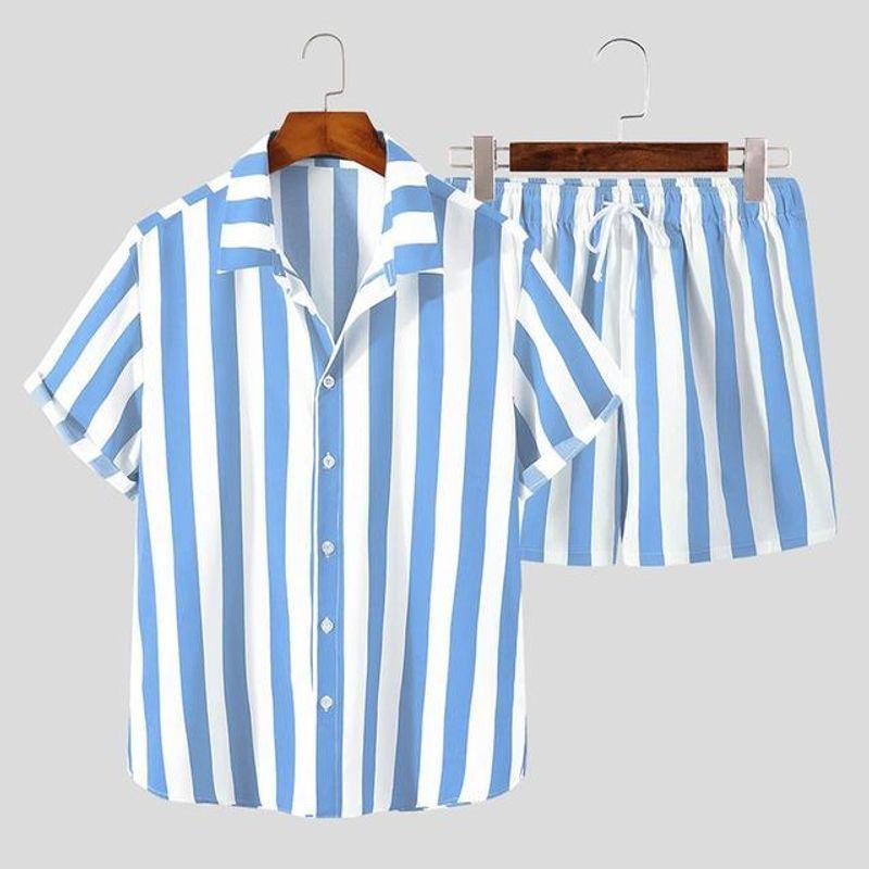 

Полосатый костюм Гавайская рубашка Шорты Полосатый костюм Гавайская рубашка Шорты light blue L