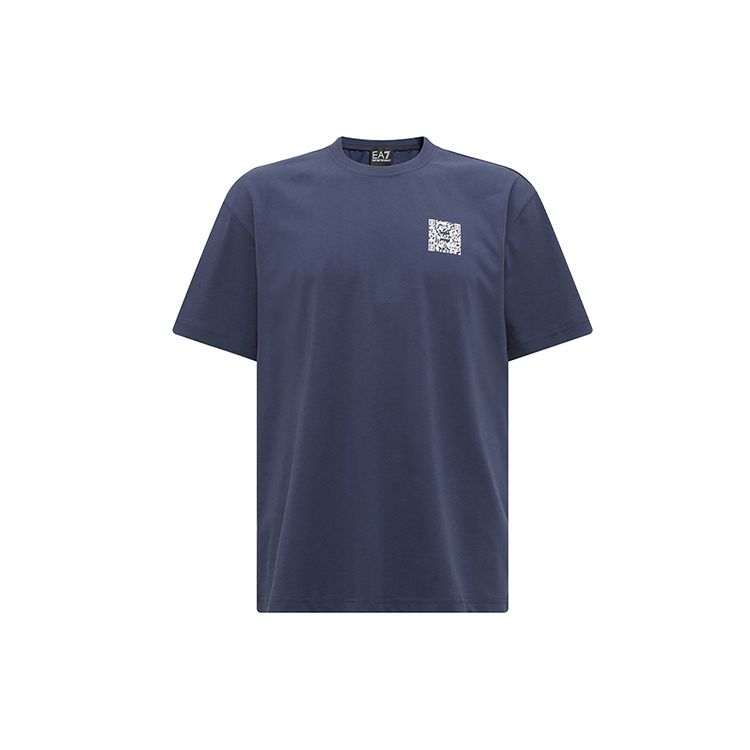 Emporio Armani SS23 EA7 Series Letter Print Casual Crew Neck Short Sleeve T-Shirt Men Tops Navy-Blue 3RUT10-PJNVZ-1554 M