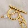 Fashion Asymmetric Pearl Gold Necklace Geometric Link Chain with OT Clasp Ins Aesthetic Streetwear Party Jewelry for Women