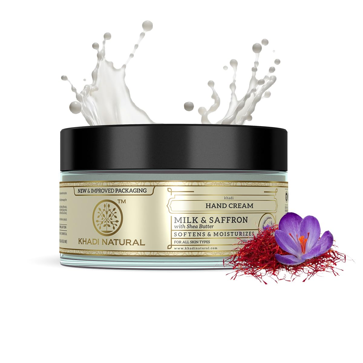 Khadi Natural Milk & Saffron Hand Cream 100Gm Pack Moisturizing Soft Hydrating Skin Care