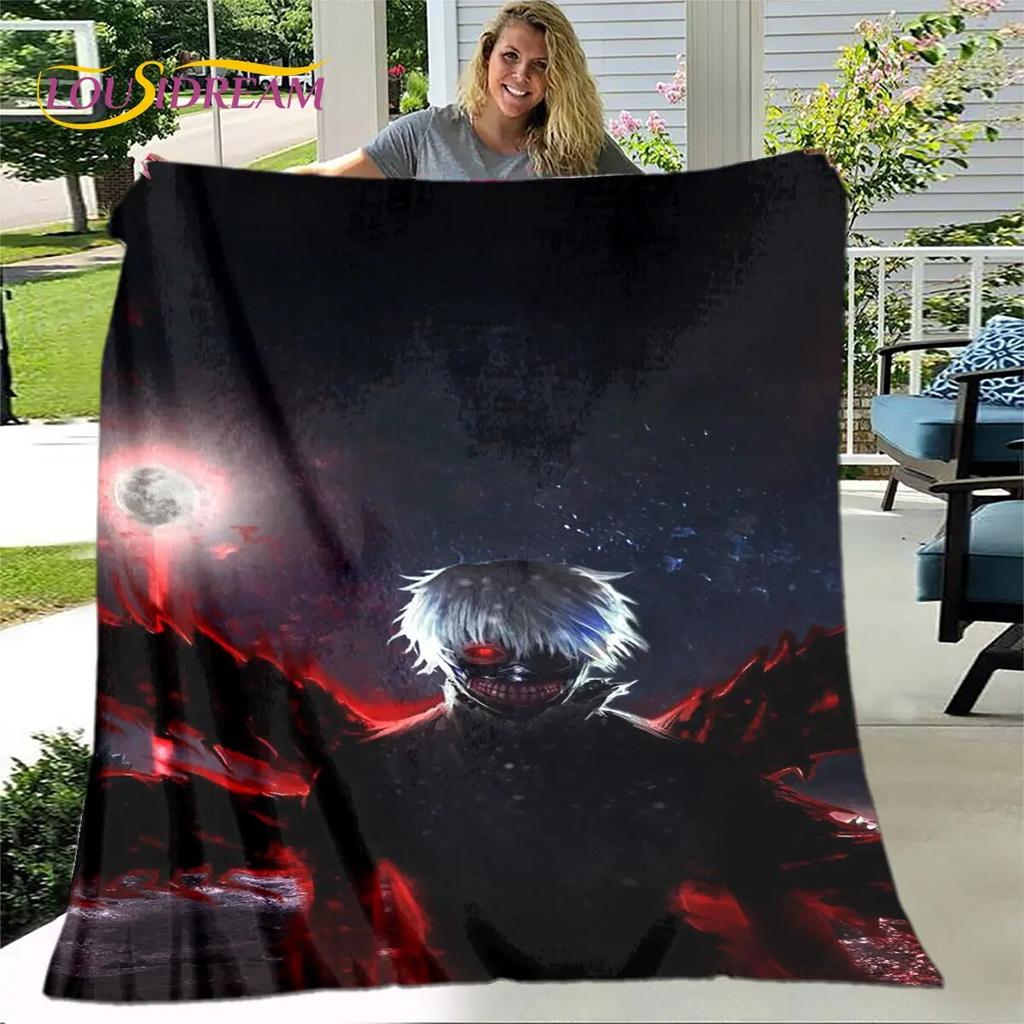 Tokyo Ghoul Japan Anime Cartoon Soft Plush Blanket,Flannel Blanket Throw Blanket for Living Room Bedroom Bed Sofa Picnic Cover