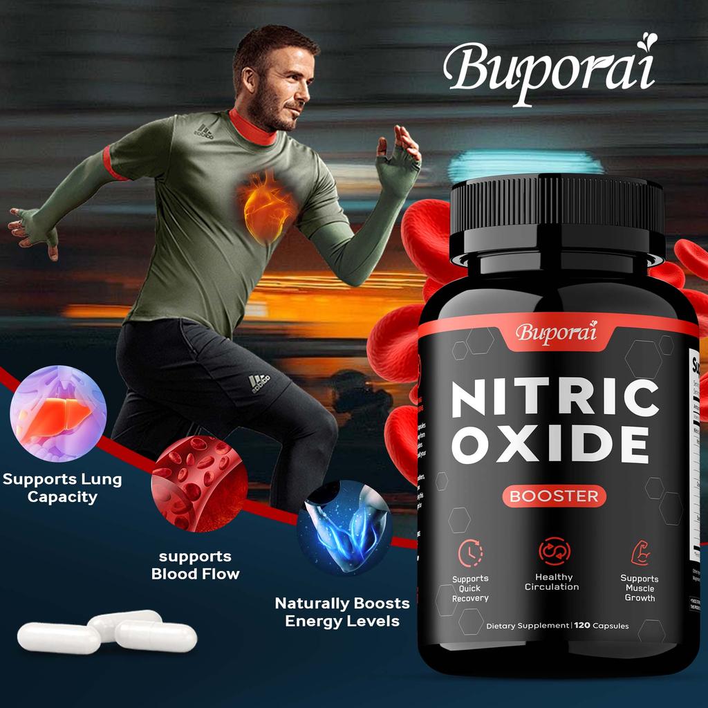 Buporai Cápsulas de Óxido Nítrico - Recuperación Deportiva - Salud Muscular