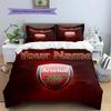Arsenal F Custom Name Pattern Bedding,Quilt Set Quilt Cover Pillowcase Home Birthday Gift(1 * Duvet Cover + 2 * Pillowcase, Without Core)