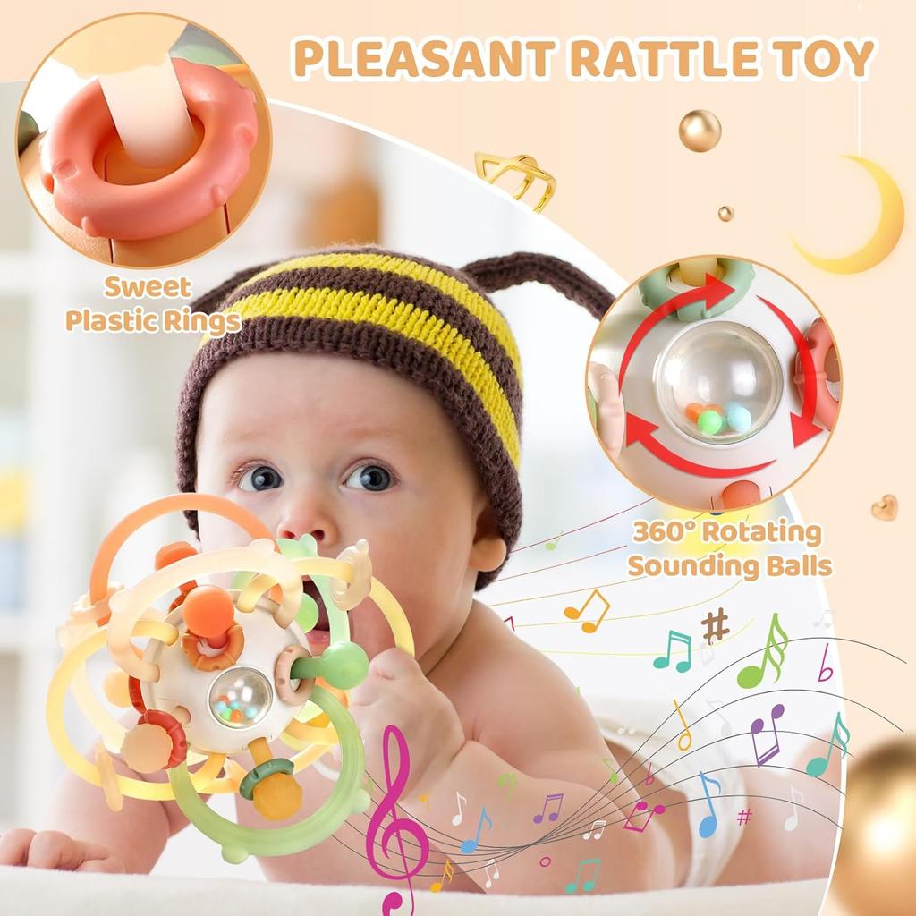 Baby Sensory Teething Toys for Babies Montessori Toys Infant Teethers Relief Chew Silicone Baby Rattle Balls Toys 0 3 6 12 Month