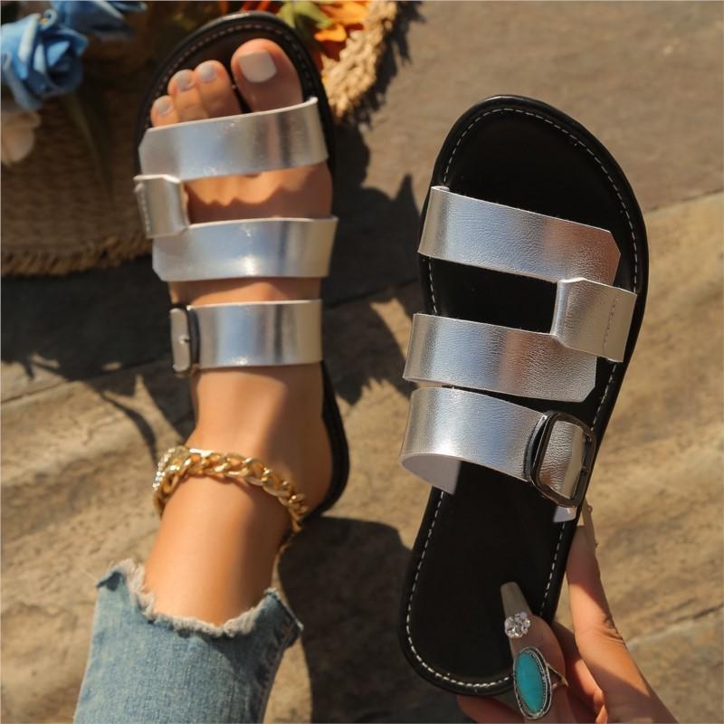 

Fashion Summer Women Sandals Shoes Comfortable Women Shoe Party Ladies Shoes Soft Shoes Woman Slip On Female Footwear Slipper 36 серебряный