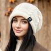Winter new hat women's fashion ear protection knitted wool hat warm loose pile hat