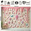 2D Whimsical Candy Backdrop Pink Cream Drip with Colorful Candies Themed Party Background