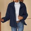 Autumn/Winter Women's Fur Plush Lapel Cardigan Short Coat