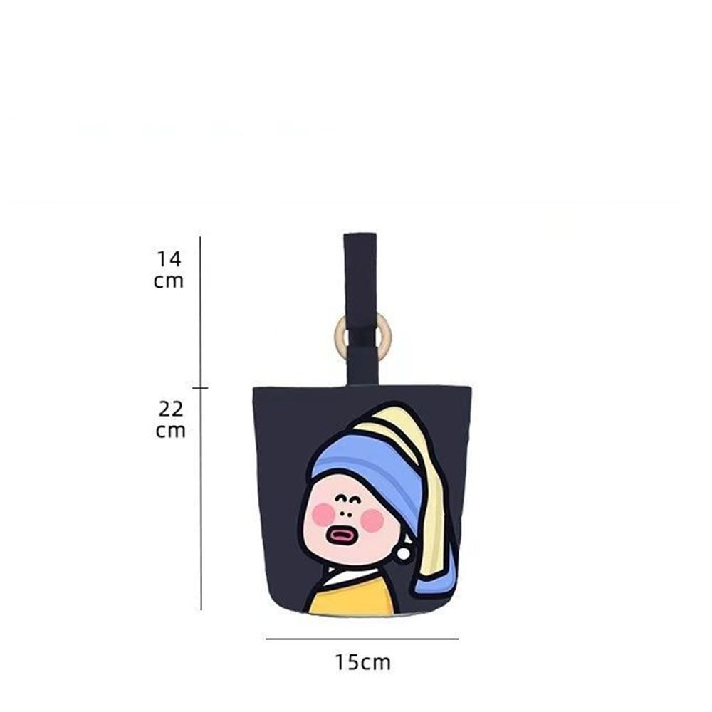 Canva Bucket Bag Cartoon Printed Tote Bag New Lunch Pouch