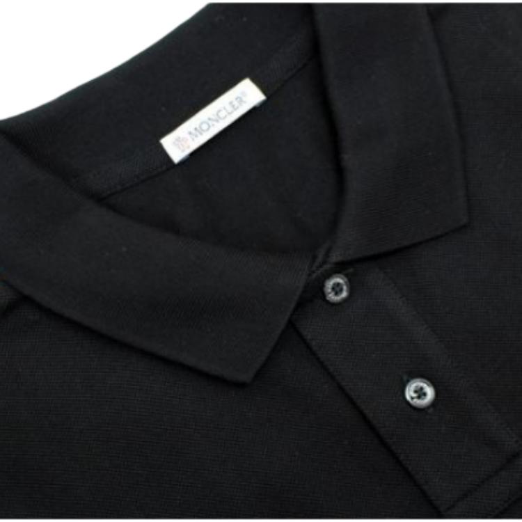 Moncler Striped Logo Casual Regular Fit Polo Shirt Men Tops Black 8A7360084556999