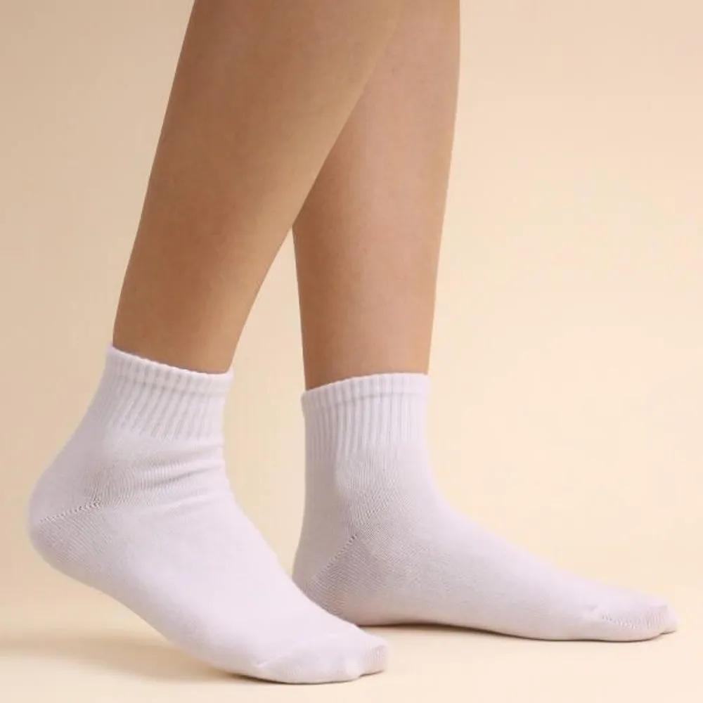 Dodohannal Stretchy Plain White Student Socks Daily Set of 8 Pairs Men s/Black/Mesh 8-Pair
