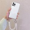 Pearl Bracelets Chain Case with Lanyard Aesthetic Luxury Phone Case for iPhone 17 16 15 14 13 12 11 Pro Max Back Cover