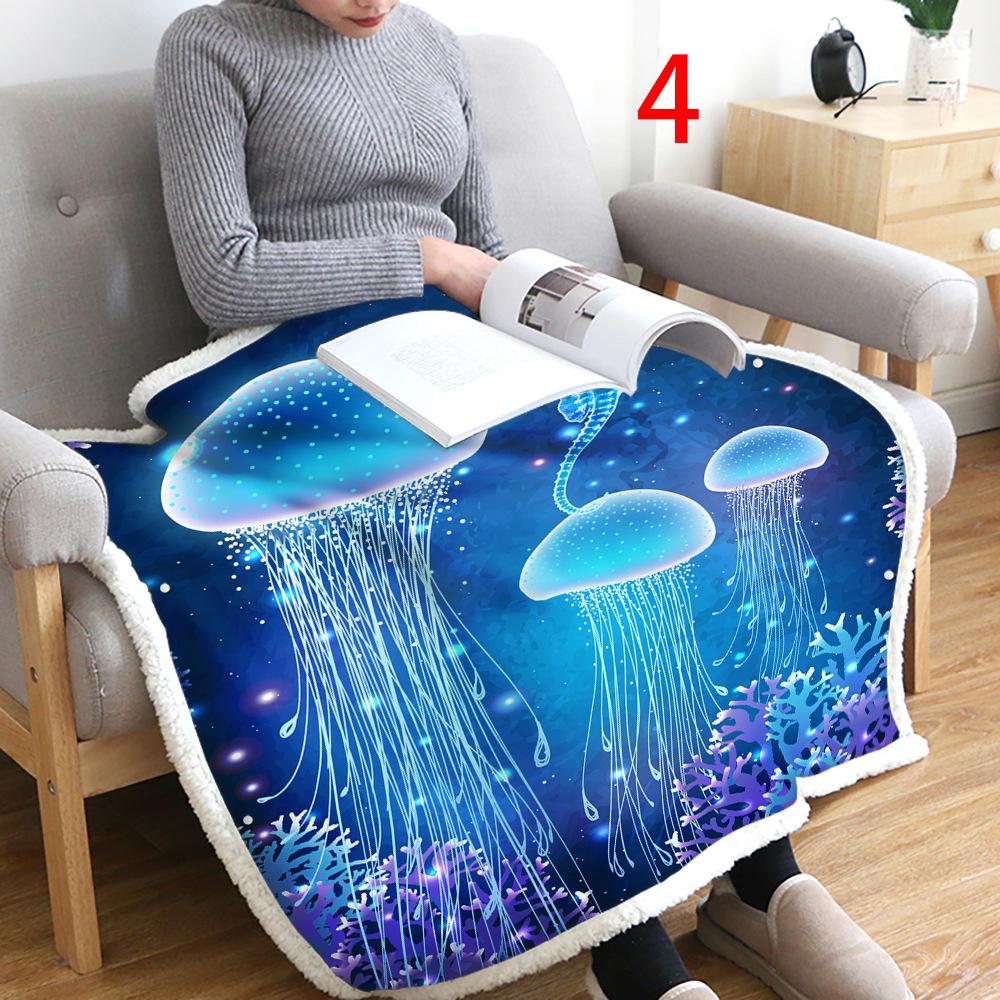 3D Flannel Warm Comfort Light Toss Multi-Size Magic Blanket Home Office Travel Bed Sofa Washable Blanket