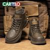 Herren 2025 Vintage-Stil High Top Herbst Lederstiefel mit Seitenreißverschluss & dicker Sohle