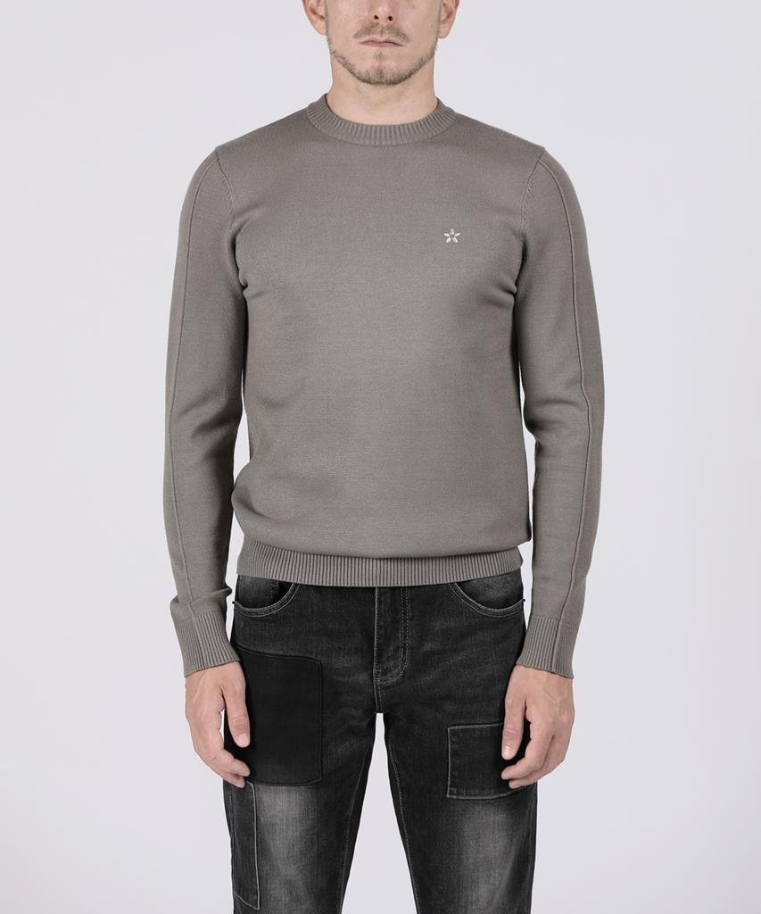PANICALE Gray Cut-Out Crew Knit