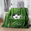 Soccer Football Field Print Flannel Blanket Soft Warm Throw Sofa Bedroom Game Room Birthday Gift Indoor Home Bedding Decor