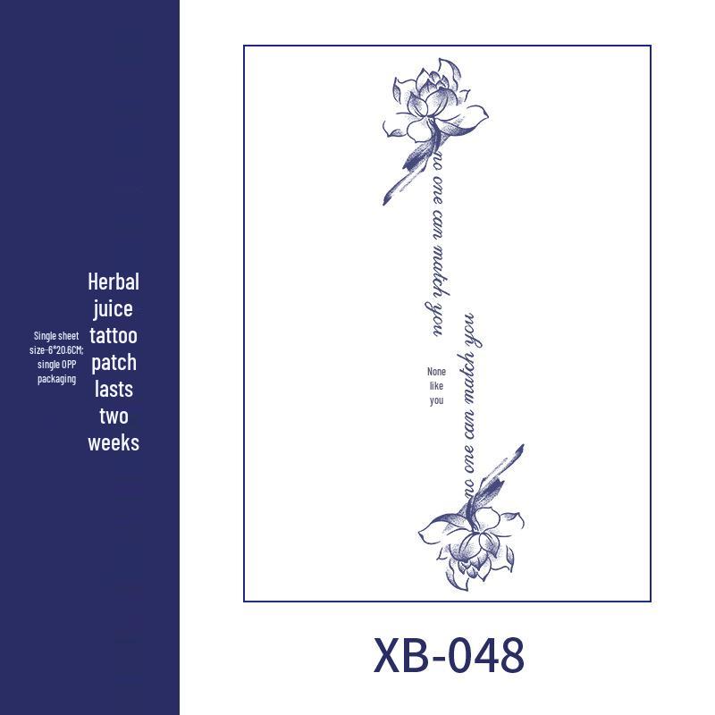 

Водостойкие полуперманентные травяные наклейки-тату для женщин - Стойкие дизайны с надписями из сока для ключицы, руки, груди и шеи 6*20.6CM