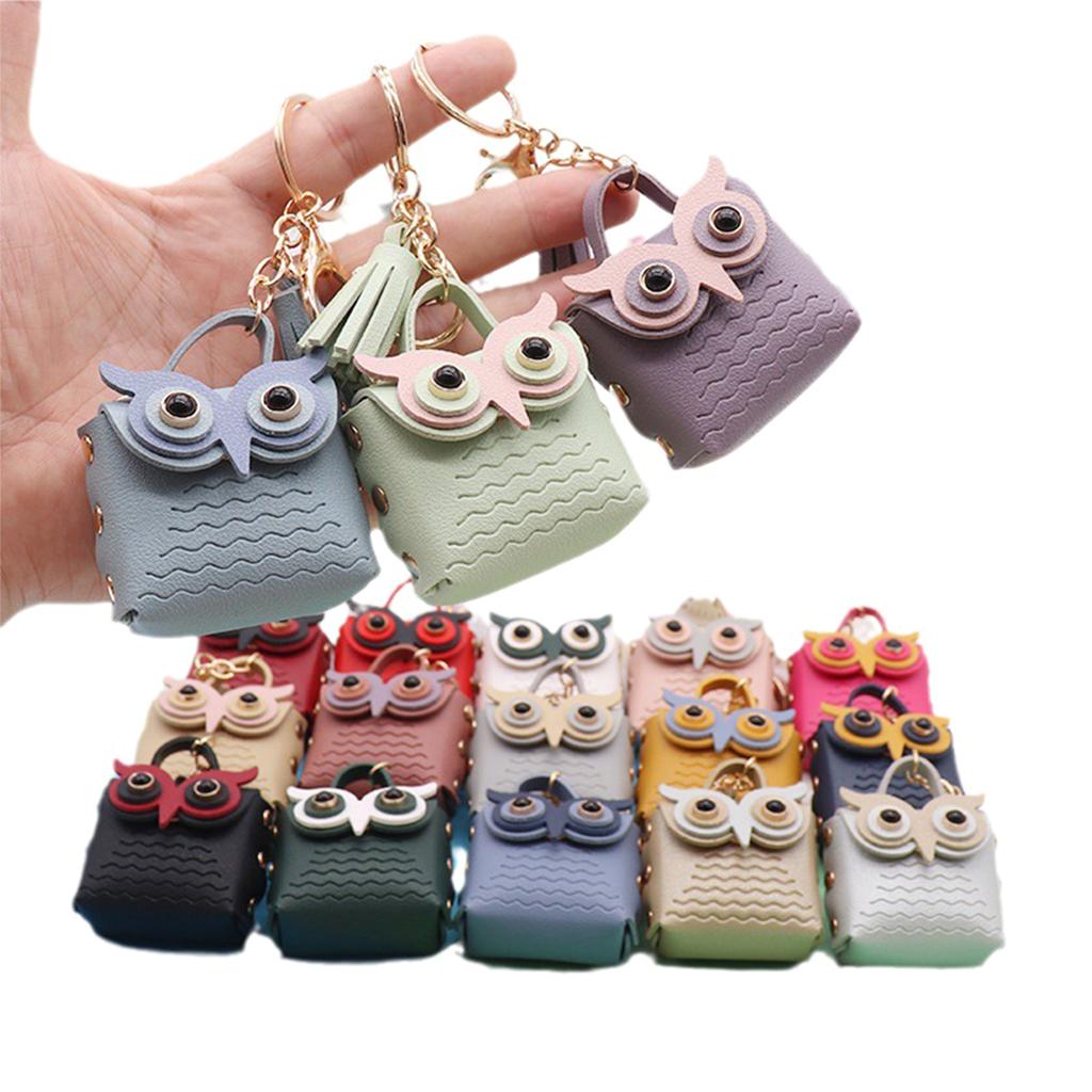 Cute Animal Car Holder Leather Coin Purse Keychain Decoration Accessories