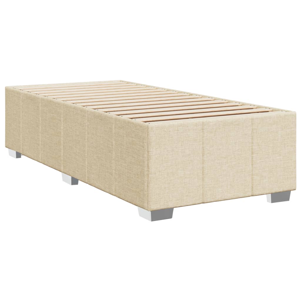 Box Spring Bed with Mattress Cream 90x200 cm Fabric