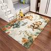 800g/m² Forest Animal HD Printed Carpet, Kitchen Rugs, Yoga Mat, Non-Slip Bathroom Mats, Absorbent Washable Polyester Rug for Bathroom, Livi