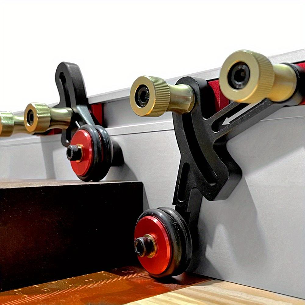 2pcs Aluminum Adjustable One-Way Precision Stock Feeder Guide, Anti-Rebound Safety Push Block for Woodworking Cutting Assistance