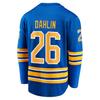 Maglia Hockey Buffalo Sabres - Blu con Accenti Gialli/Bianchi "Dahlin 26" Maglia Capitano "C" T-shirt a Maniche Lunghe con Scollo a V Buffalo Bison 3D Prints