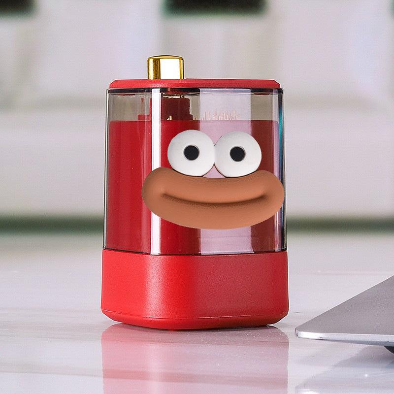 "Zahnstocherspender poppt automatisch heraus, Haushaltsaufbewahrung, Kreatives und niedliches Kunststoff-Zahnstocherglas, Drucktyp-Zahnstocherbox"