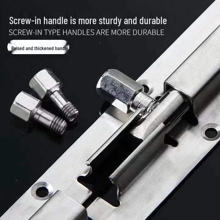 Enhanced Stainless Steel Anti-Theft Door Latch for Warehouse, Bathroom, and Wooden Doors - Surface Mounted Bolt.