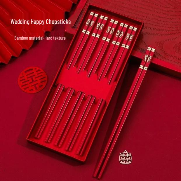 Nováčci: Získejte 5 párů za 0,01! Slavnostní červené svatební hůlky - Ideální pro radostnou oslavu!